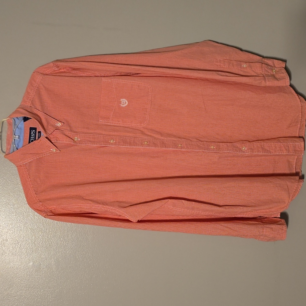 Chaps Button Down Longsleeve Shirt Orange Mens Size Large